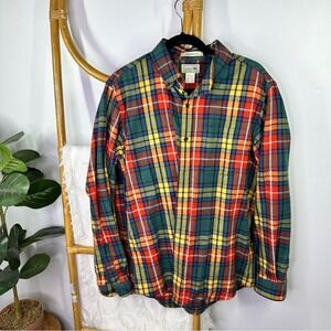 Men's L.L. Bean Red and Blue Flannel sz M